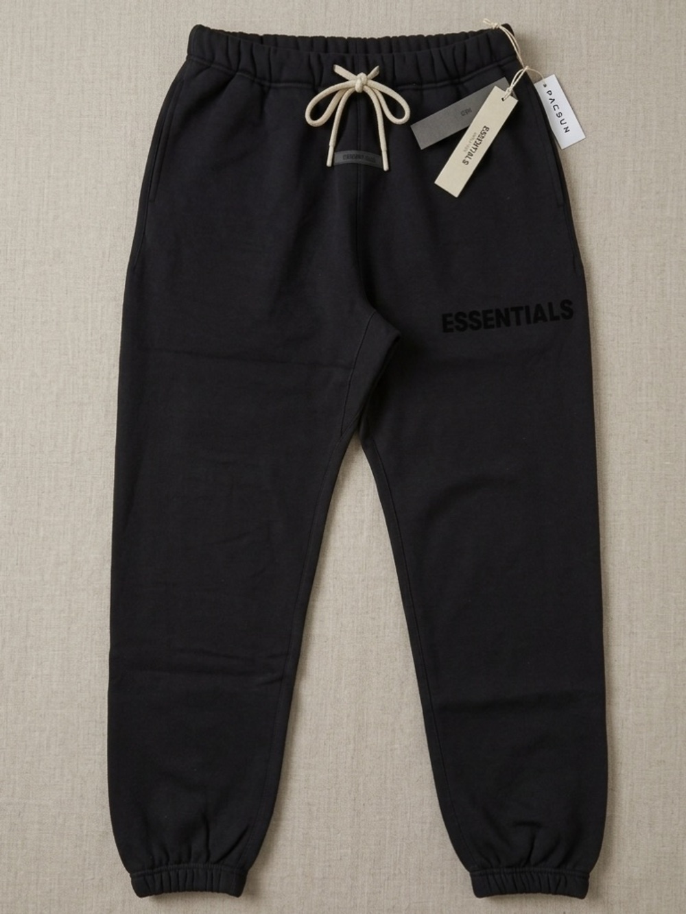 Essentials Fear of God Sweatpants Black Jet Black Fleece Joggers Small Logo NWT